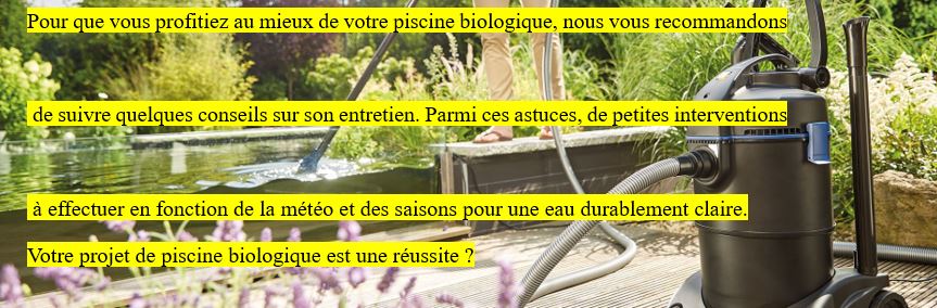 Entretien Piscine Biologique Naturelle