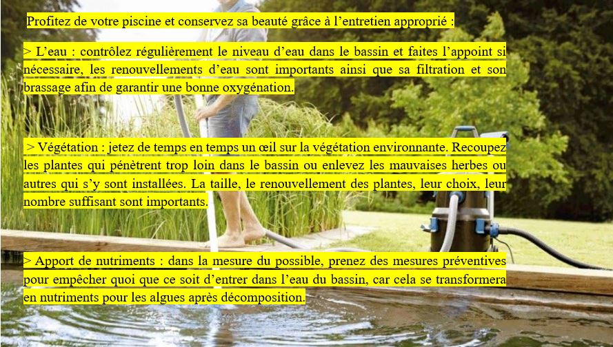 Entretien Piscine Biologique Naturelle